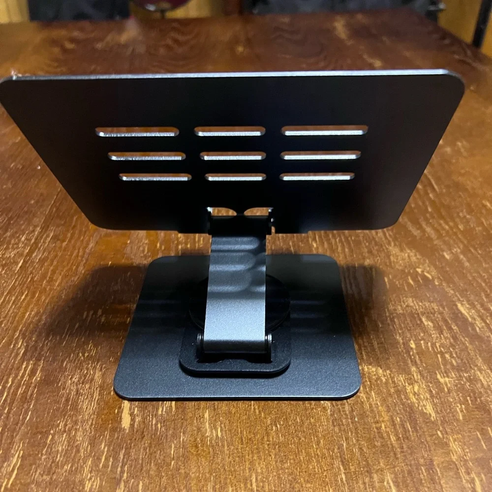 Adjustable Black Folding Laptop & Tablet Stand with 360° Rotation - Picture 3 of 5